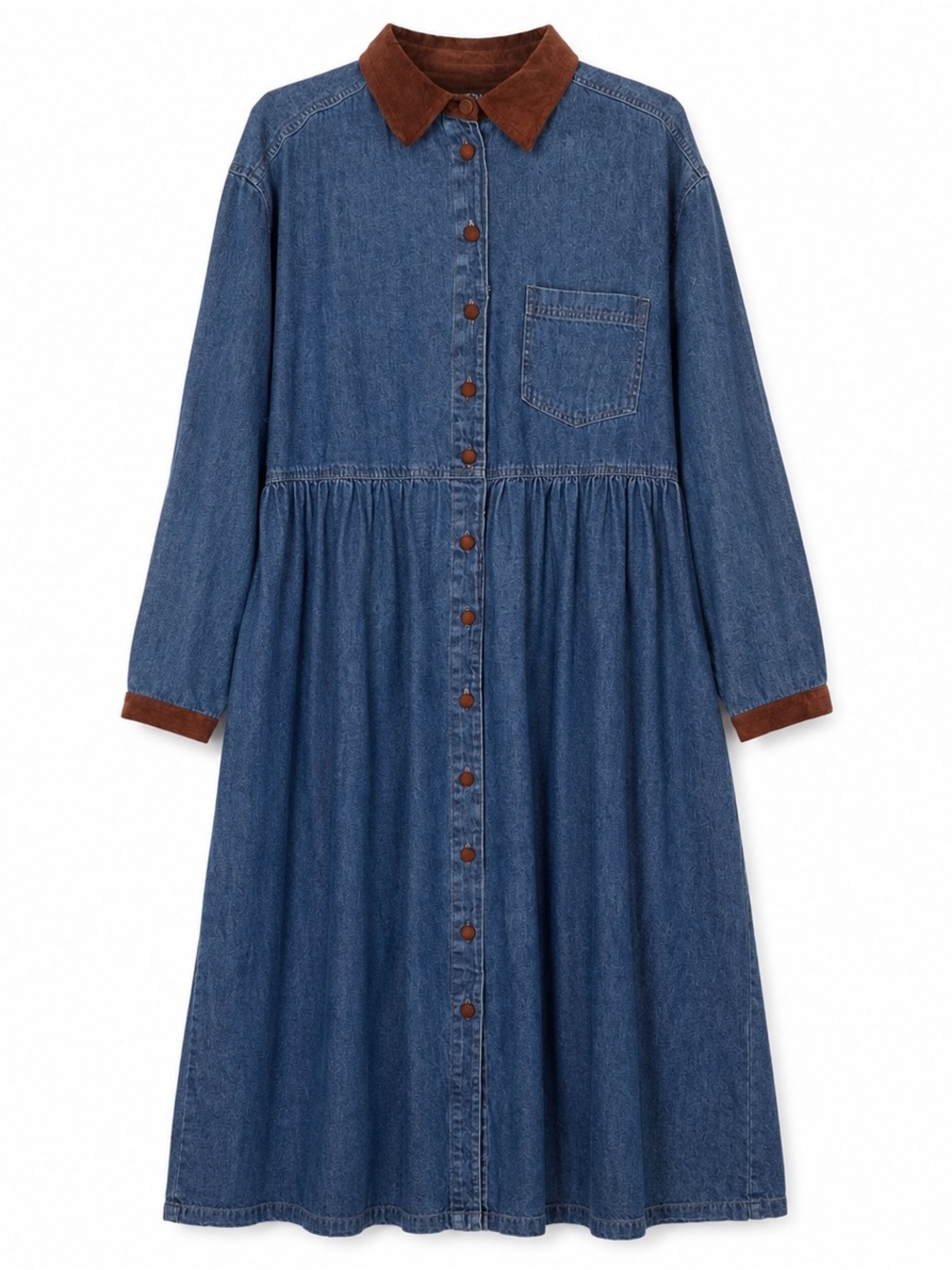 Vintage 90s Original TY Wear Denim Maxi Shirt Dress 2X